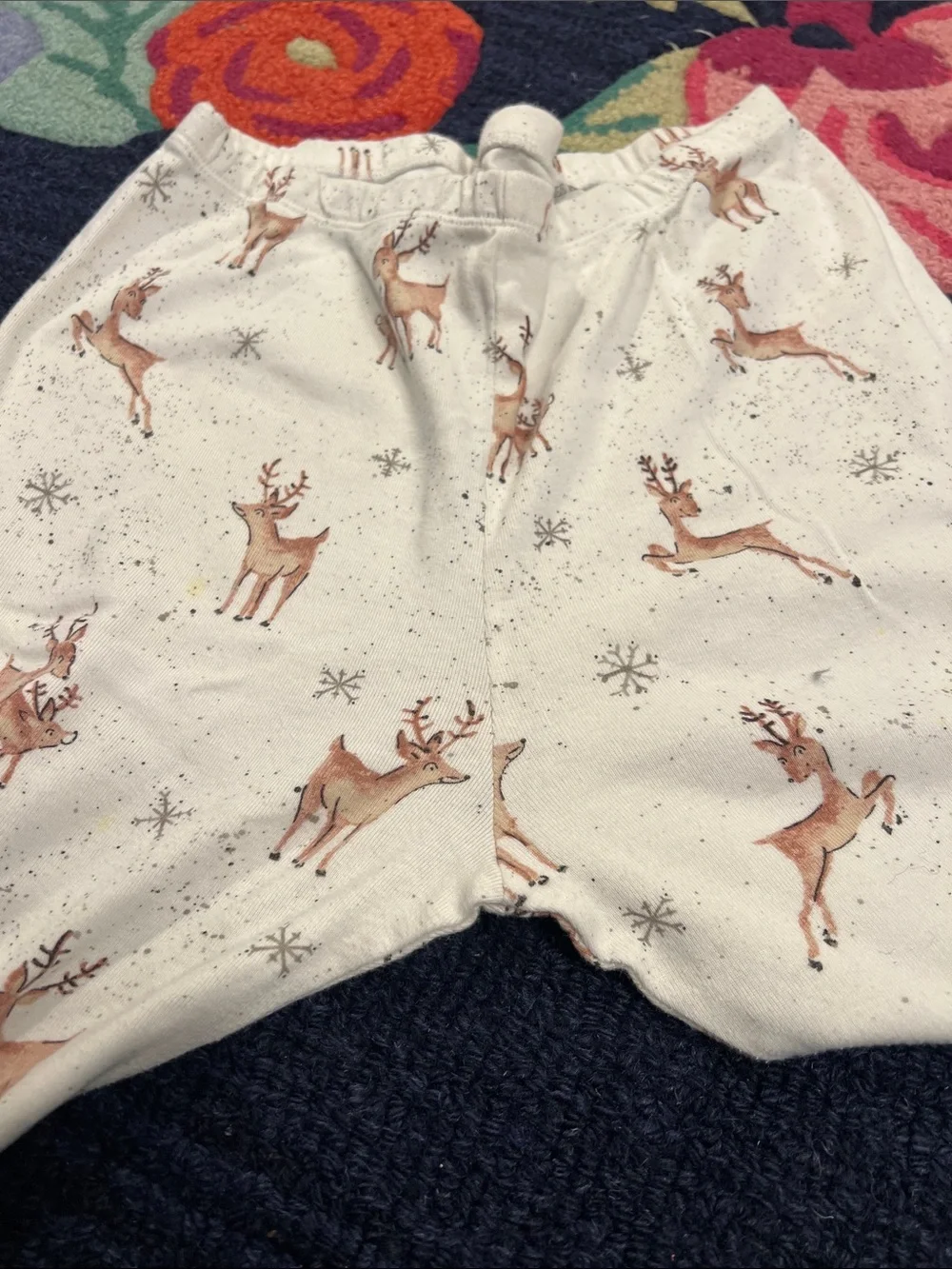 Burt's Bees Baby Cream Reindeer Long-Sleeve Pajama Set